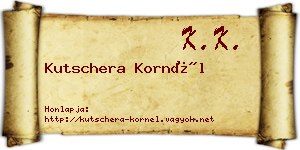 Kutschera Kornél névjegykártya